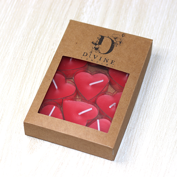heart shaped tea light candle