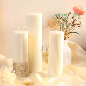 Ribbed Pillar Candle