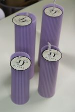Ribbed pillar candle